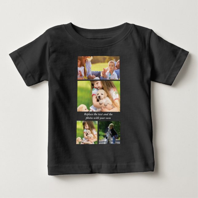Replace text and photos with your own baby T-Shirt (Front)