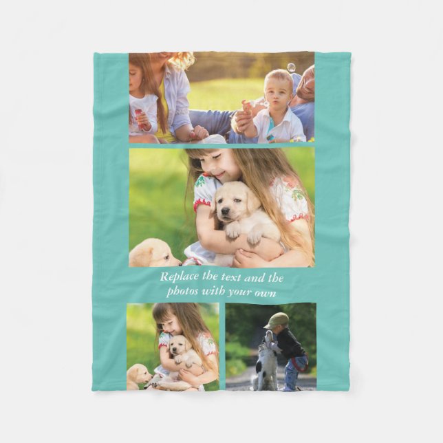 Replace text and photos with your own fleece blanket (Front)