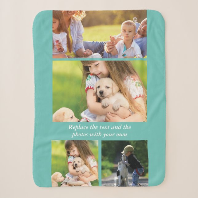 Replace text and photos with your own sherpa blanket (Front)