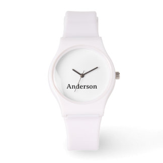 Replace Text Silicone Strap White Watch
