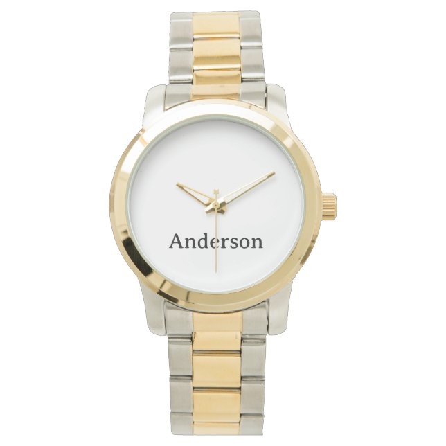 Replace Text Unisex Oversized Two-Tone Bracelet  Watch (Front)