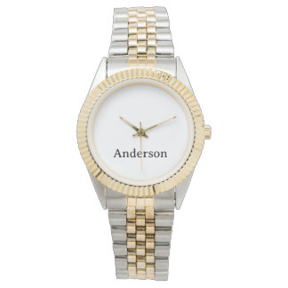 Replace Text Unisex Two-Tone Bracelet Watch