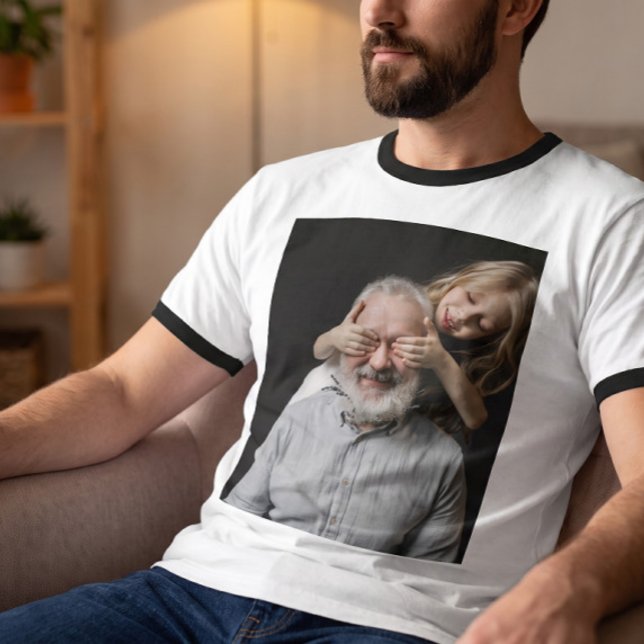 Replace with Custom Photo Basic Ringer T-Shirt (Add Custom Photograph Tee)