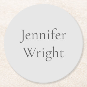 Replace with Your Name Classical Plain Round Paper Coaster