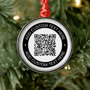 Replace with Your Own Uploaded QR code or Image Metal Tree Decoration