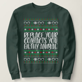 Replace Your Contacts You Animal Optometry Christm Sweatshirt