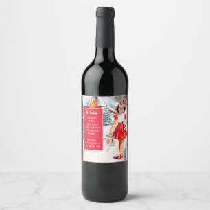 Replace Your Face Christmas  Wine Label