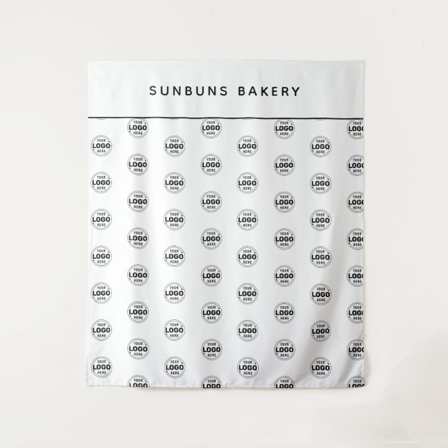 Replace Your Logo Small Business Backdrop Tapestry (Front)