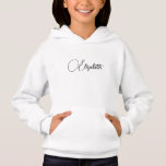 Replace Your Name Text Modern Elegant Girls<br><div class="desc">Kids Girls Hoodies Replace Your Name Text Modern Elegant Girls Clothing Apparel Template Personalised White Hooded Sweatshirt Pullover.</div>