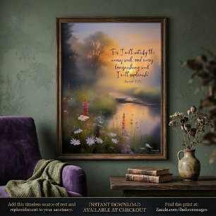 Replenish wildflowers christian art poster