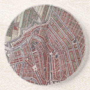 Replica city map of Amsterdam 1652 Coaster