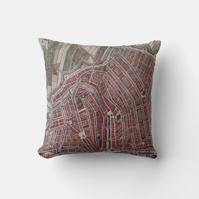 Replica city map of Amsterdam 1652 Cushion (Front)