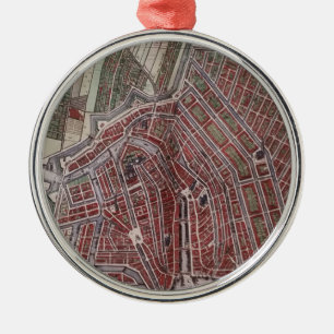 Replica city map of Amsterdam 1652 Metal Tree Decoration