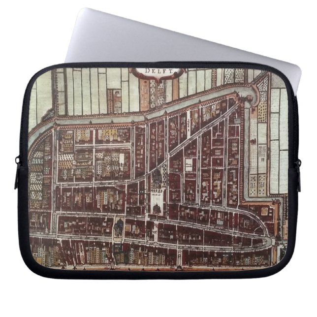 Replica city map of Delft from 1649 Laptop Sleeve (Front)
