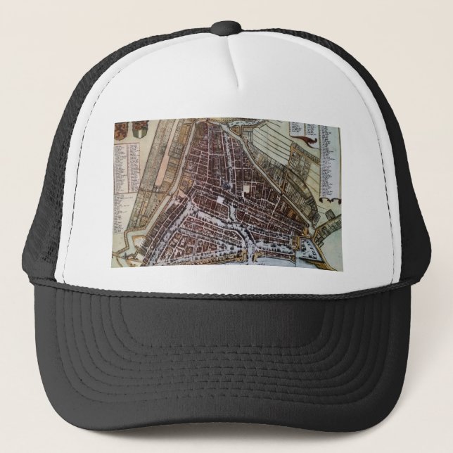 Replica city map of Rotterdam 1652 Trucker Hat (Front)