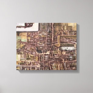 Replica city map of The Hague 1649 Canvas Print