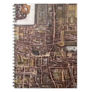 Replica city map of The Hague 1649 Spiral Notebook