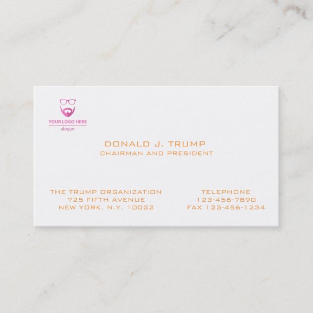 Replica classic business card of donald trump (Front)