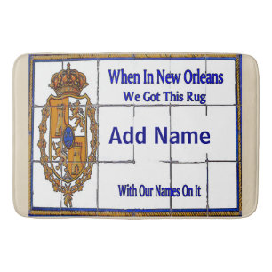 Replica French Quarter Street Name Tile Murals: Bath Mat