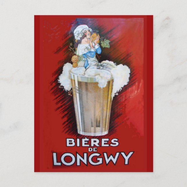 Replica Vintage advertising, Bieres de Longwy Postcard (Front)