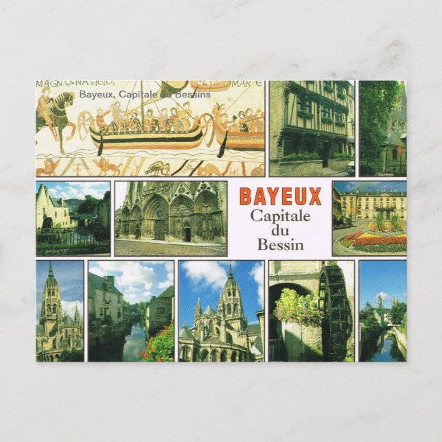 Replica vintage, Bayeux, Capitale du Bessins Postcard (Front)