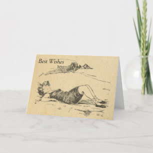 Replica Vintage French image, A Day in the country Holiday Card