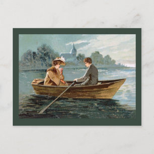 Replica Vintage postcard, Lovers in a boat Postcard