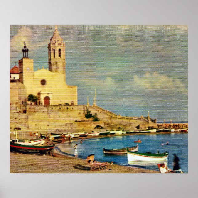 Replica Vintage Spain,  Sitges waterfront Poster (Front)