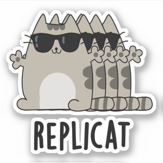 Replicat Funny Replicated Cat Pun  (Front)