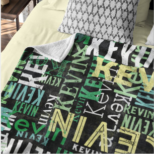 Replicating Names Urban Style Black Fleece Blanket