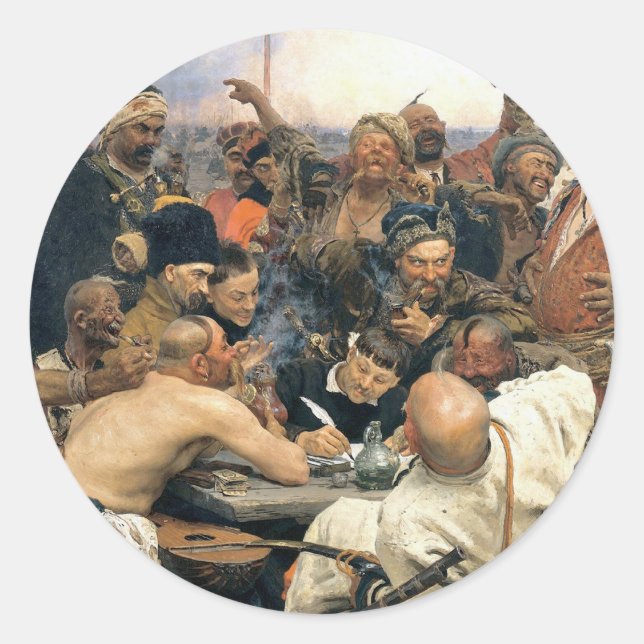 Reply of the Zaporozhian Cossacks Classic Round Sticker (Front)