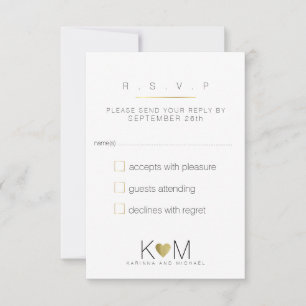 reply, respond rsvp elegant, white & clear wedding card