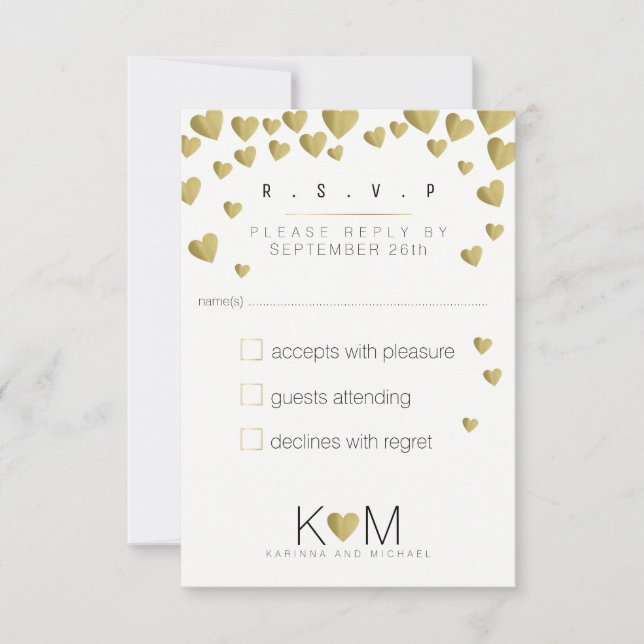 reply rsvp elegant, romantic love wedding card (Front)