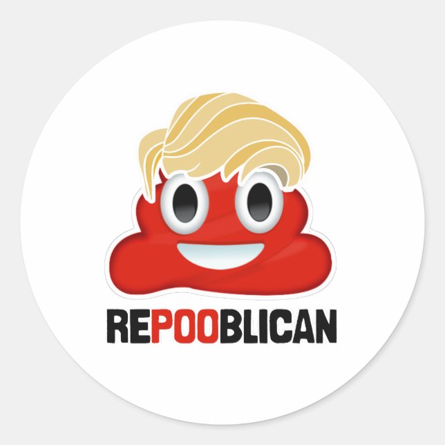 REPOOBLICAN EMOJI - -  CLASSIC ROUND STICKER (Front)