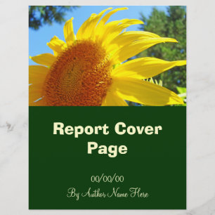 Report Cover Page Sunflowers By Author Date Custom