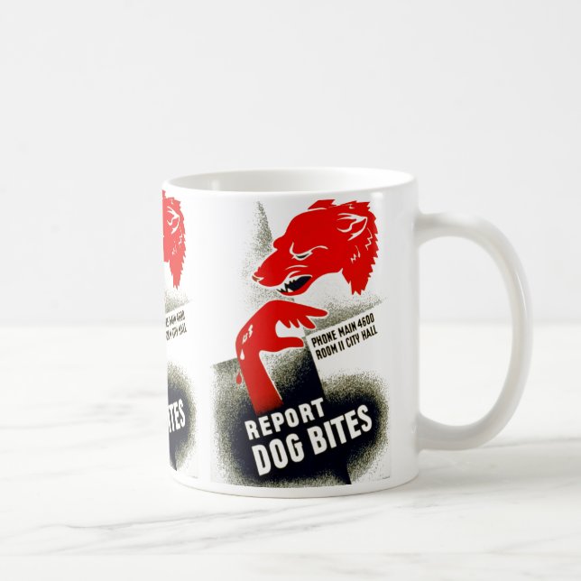 Report Dog Bites Coffee Mug (Right)