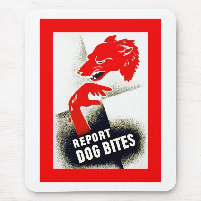 Report Dog Bites Mouse Pad (Front)