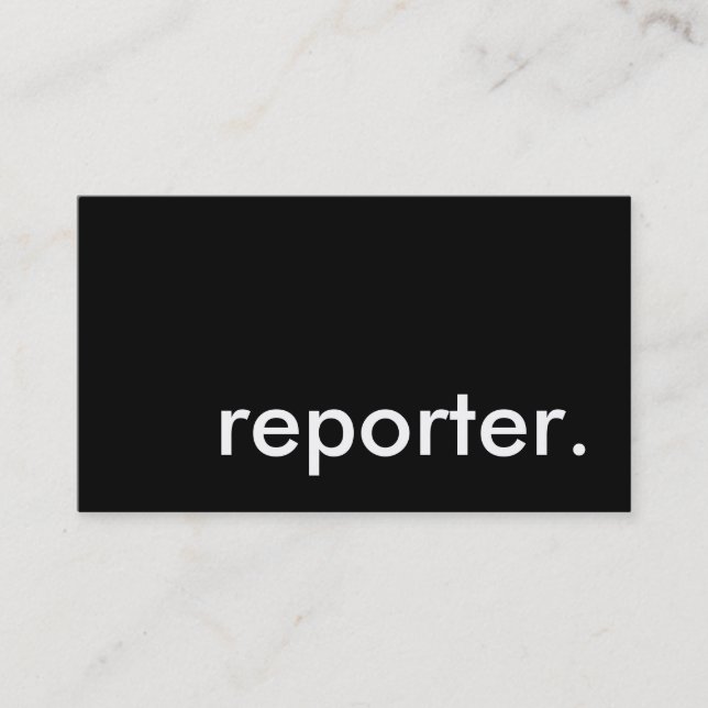 reporter. business card (Front)