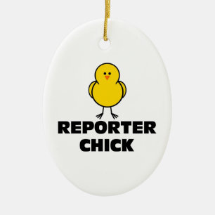 Reporter Chick Ceramic Tree Decoration