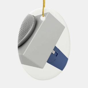 Reporter microphone ceramic tree decoration