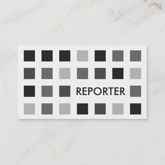 REPORTER (mod squares) Business Card (Front)