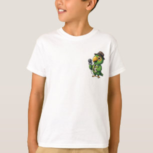 Reporter Parrot Microphone News Kids T-Shirt
