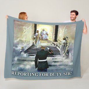 REPORTING FOR DUTY, SIR FLEECE BLANKET