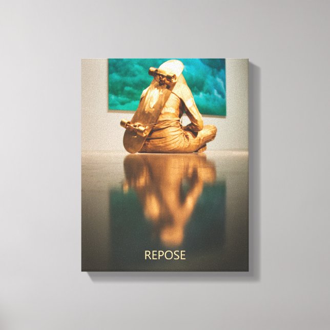 REPOSE Girl with Skateboard Canvas Art (Front)