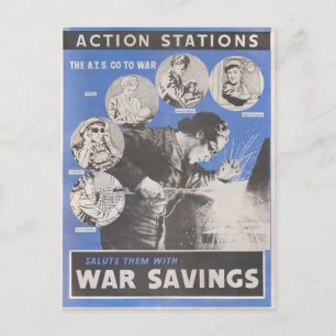 Reprint of British wartime poster. Postcard