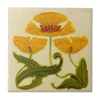 Repro circa 1900 Pilkington Floral Art Nouveau
