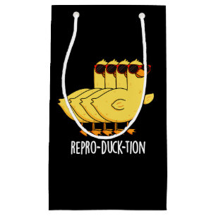 Repro-duck-tion Funny Animal Duck Pun Dark BG Small Gift Bag