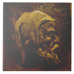 Repro Dutch Faux Relief Gray Beard Face Tile