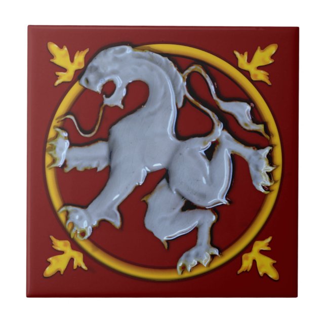 Repro Gothic Rampant Lion Tile (Facea Left) 1 of 2 (Front)