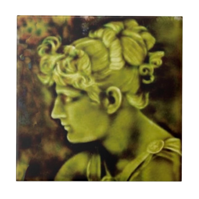 Repro Isaac Broome American Parthenia Portrait Tile (Front)